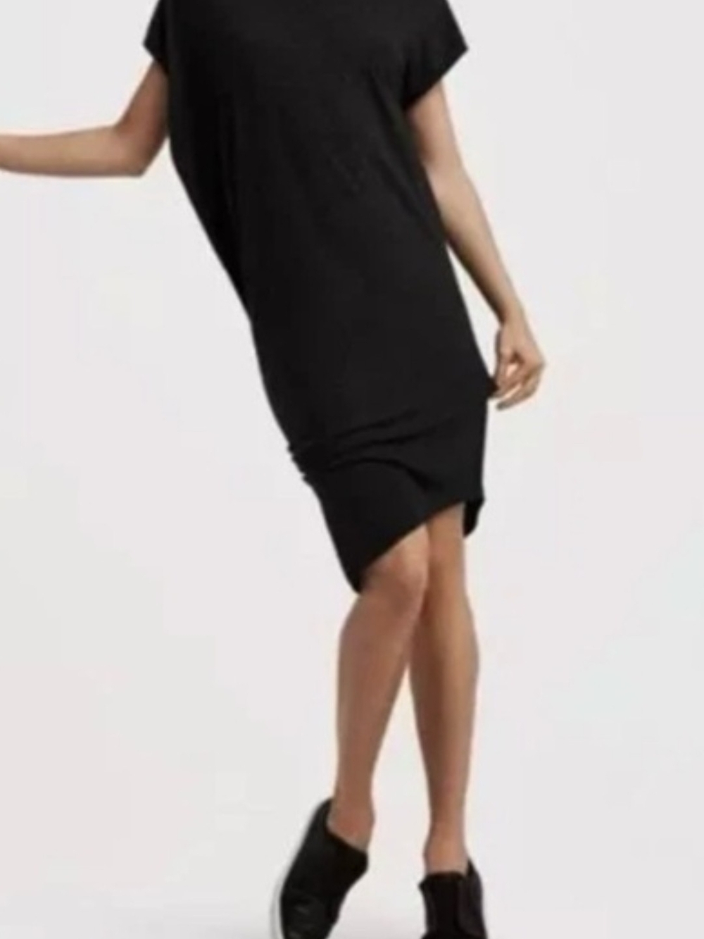 Kit And Ace Classic Black Short-Sleeve Asymetrical Dress